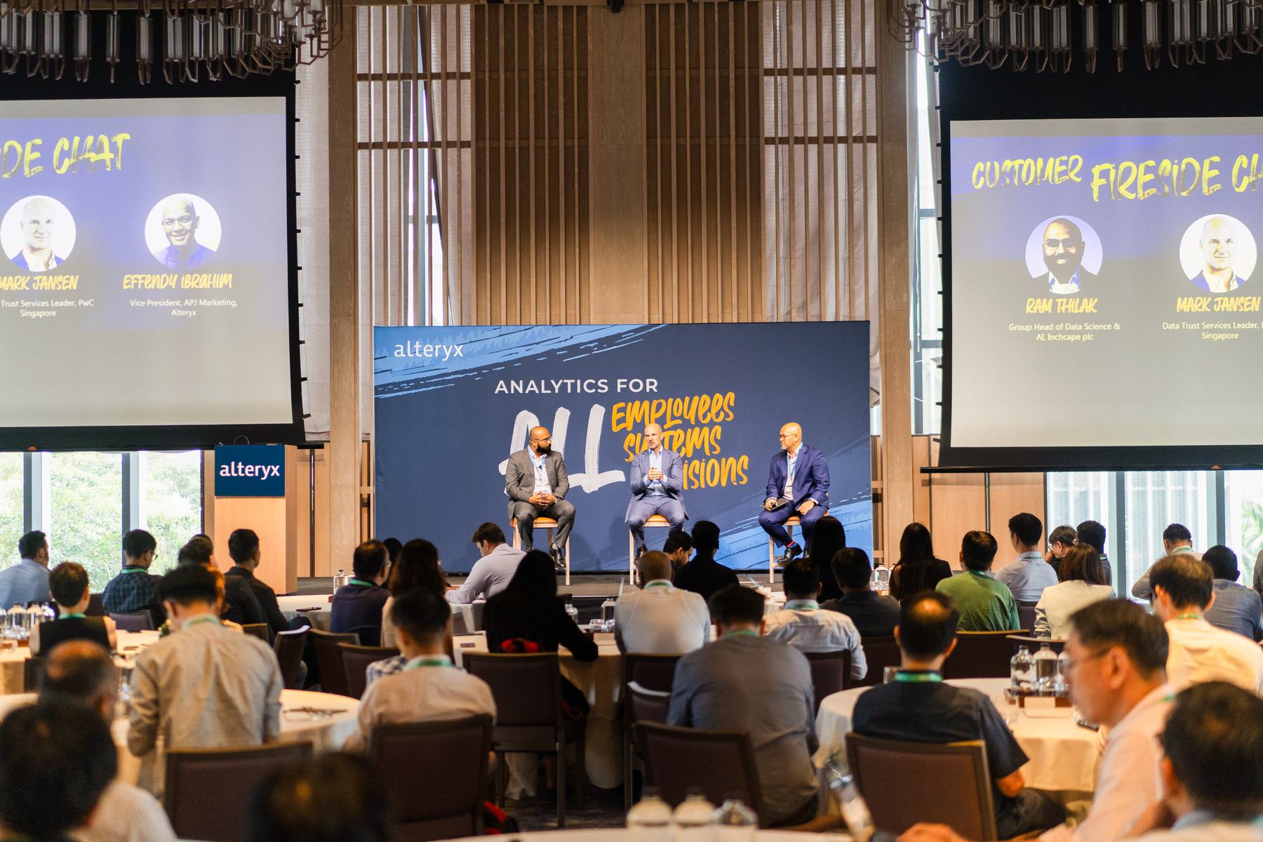 A customer fireside chat on the Analytics for All stage in Singapore
