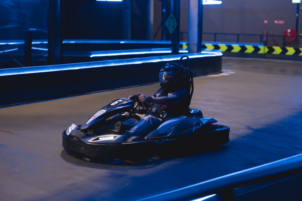 A kart on track at HyperDrive Singapore